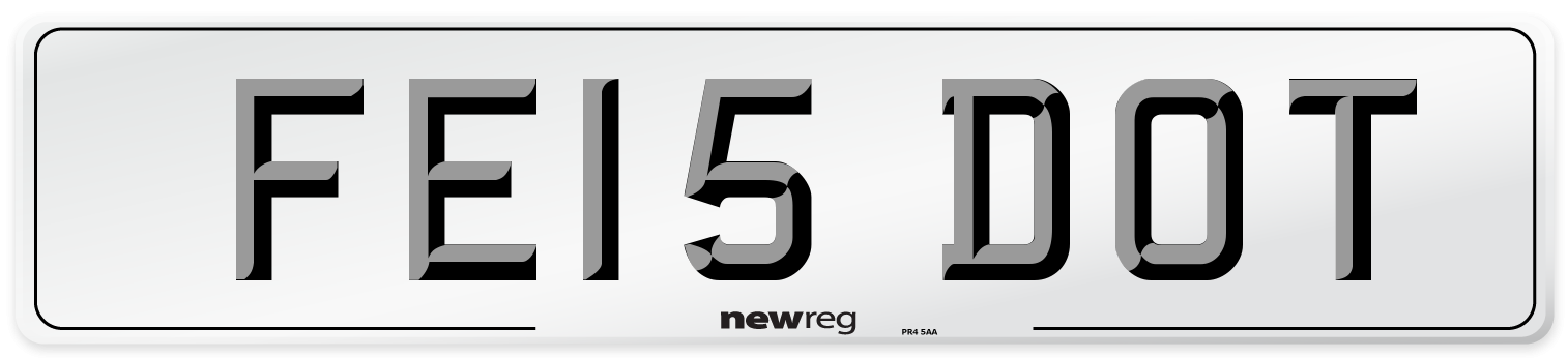 FE15 DOT Number Plate from New Reg